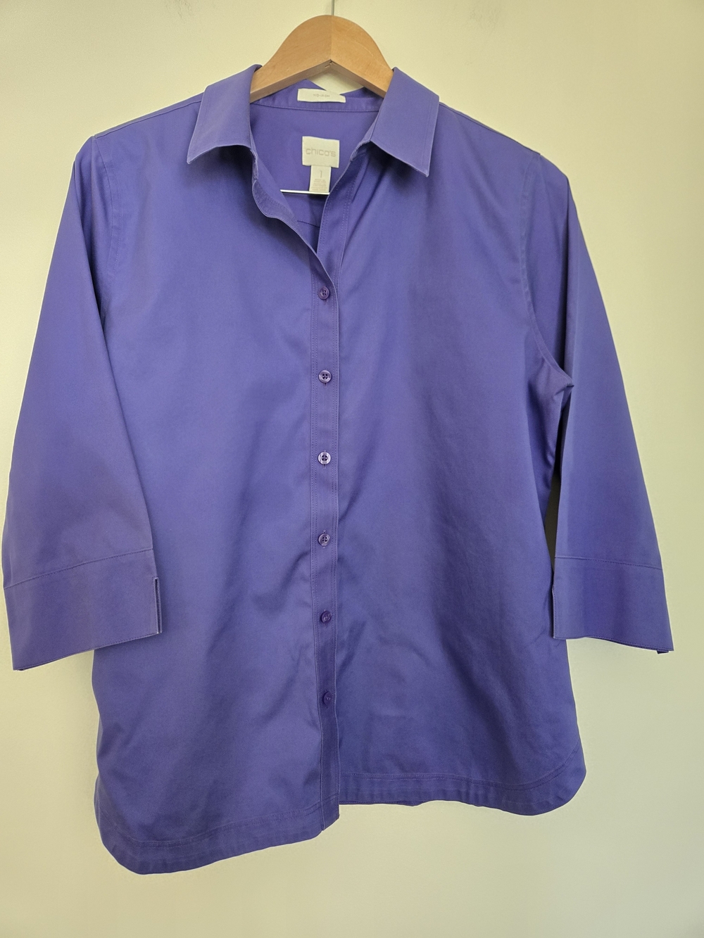 Chicos Purple Button-Up Shirt